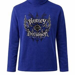 Harley-Davidson Blue Long Sleeve Graphic Pullover
